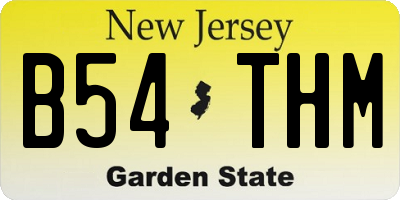 NJ license plate B54THM