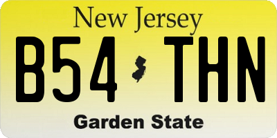 NJ license plate B54THN