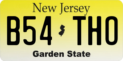 NJ license plate B54THO
