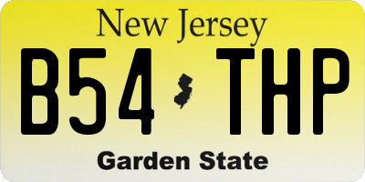 NJ license plate B54THP
