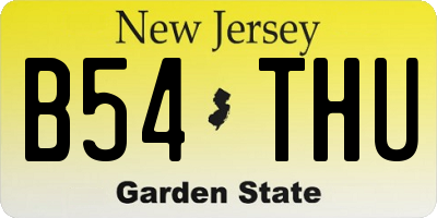 NJ license plate B54THU