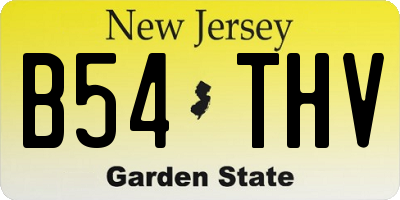 NJ license plate B54THV