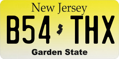 NJ license plate B54THX