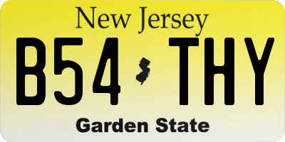 NJ license plate B54THY