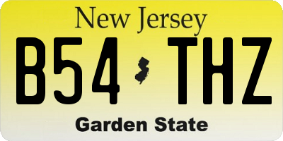 NJ license plate B54THZ