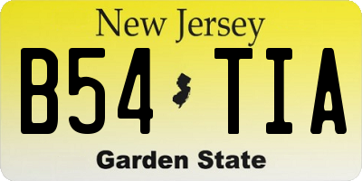 NJ license plate B54TIA