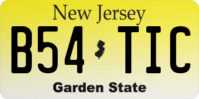 NJ license plate B54TIC