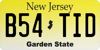 NJ license plate B54TID