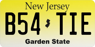 NJ license plate B54TIE