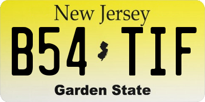 NJ license plate B54TIF