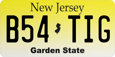 NJ license plate B54TIG