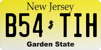 NJ license plate B54TIH