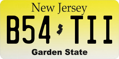 NJ license plate B54TII