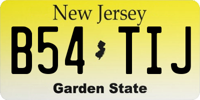 NJ license plate B54TIJ