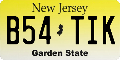 NJ license plate B54TIK
