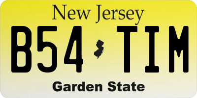 NJ license plate B54TIM