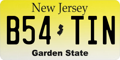 NJ license plate B54TIN