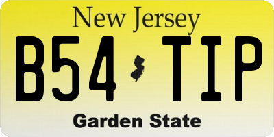 NJ license plate B54TIP