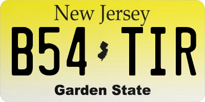 NJ license plate B54TIR