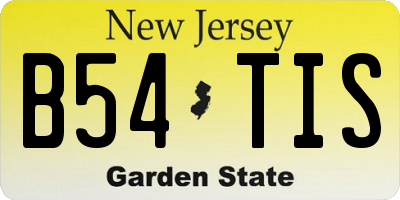 NJ license plate B54TIS
