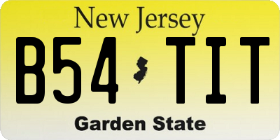 NJ license plate B54TIT