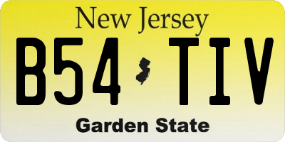 NJ license plate B54TIV