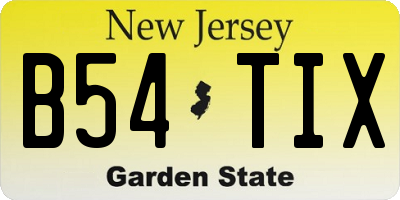 NJ license plate B54TIX