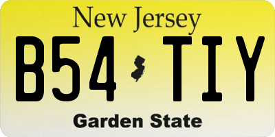 NJ license plate B54TIY