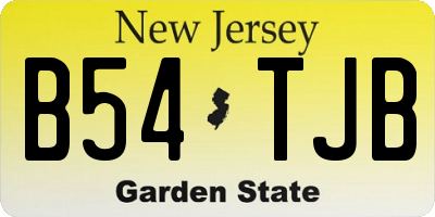 NJ license plate B54TJB