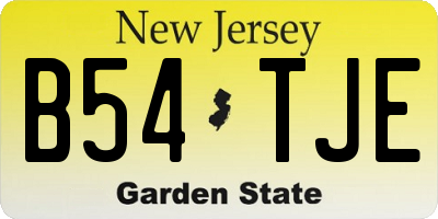 NJ license plate B54TJE