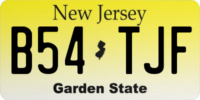 NJ license plate B54TJF