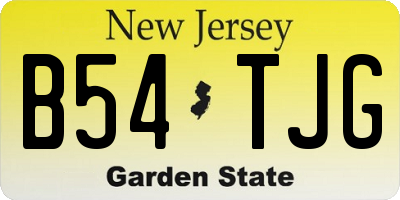 NJ license plate B54TJG