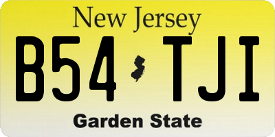 NJ license plate B54TJI