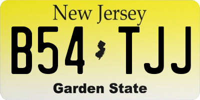 NJ license plate B54TJJ
