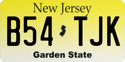 NJ license plate B54TJK