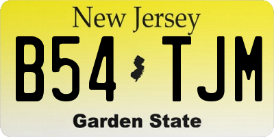 NJ license plate B54TJM