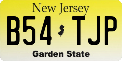 NJ license plate B54TJP