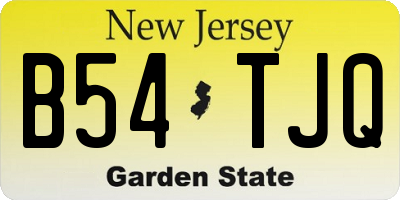 NJ license plate B54TJQ
