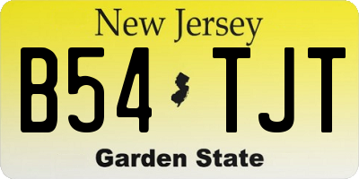 NJ license plate B54TJT
