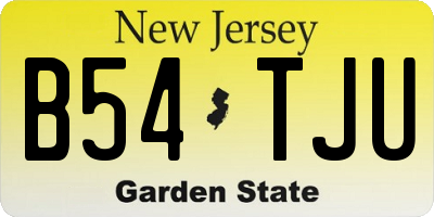 NJ license plate B54TJU