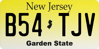 NJ license plate B54TJV