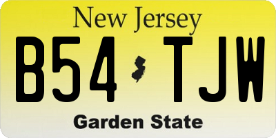 NJ license plate B54TJW