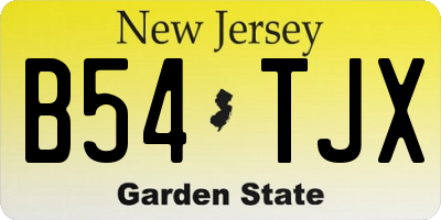 NJ license plate B54TJX