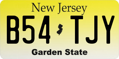 NJ license plate B54TJY