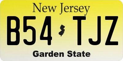 NJ license plate B54TJZ