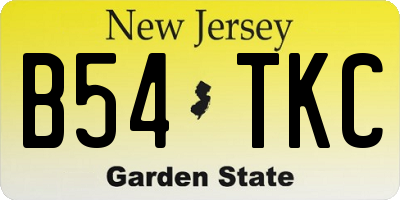 NJ license plate B54TKC
