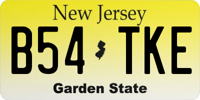 NJ license plate B54TKE