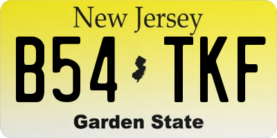NJ license plate B54TKF