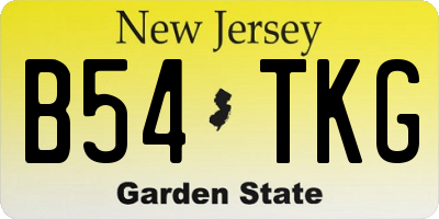 NJ license plate B54TKG