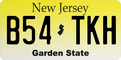 NJ license plate B54TKH